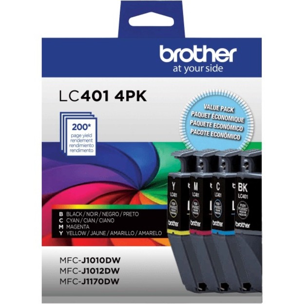 Brother LC401 Genuine Multi-Pack Ink, Black/Cyan/Magenta/Yellow, Pack Of 4 Cartridges, LC4014PKS - Thumbnail 3