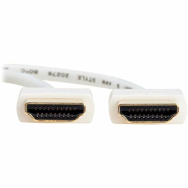 SLIM HDMI CABLE W ETHERNET VIDEO/AUDIO UHD 4K M/M WHITE 3FT - Thumbnail 3