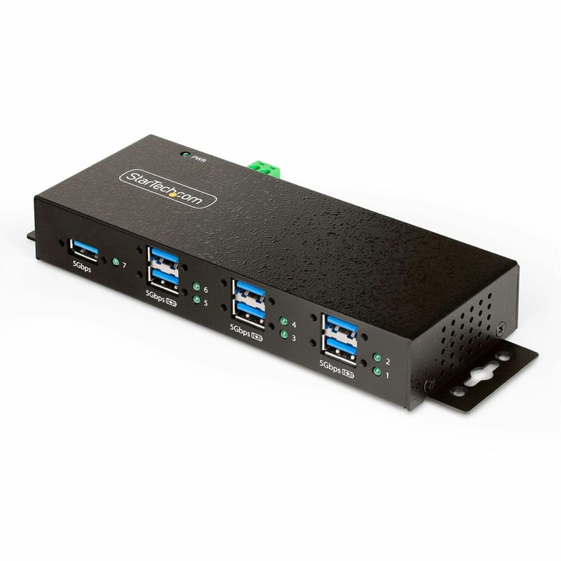 StarTech.com 7-Port Managed USB Hub, Heavy Duty Metal Industrial Housing, ESD & Surge Protection, Wall/Desk/Din-Rail Mountable, USB 5Gbps - Thumbnail 1
