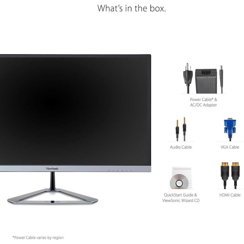 ViewSonic VX2476-SMHD 24 Inch 1080p Widescreen IPS Monitor with Ultra-Thin Bezels, HDMI and DisplayPort - Thumbnail 3