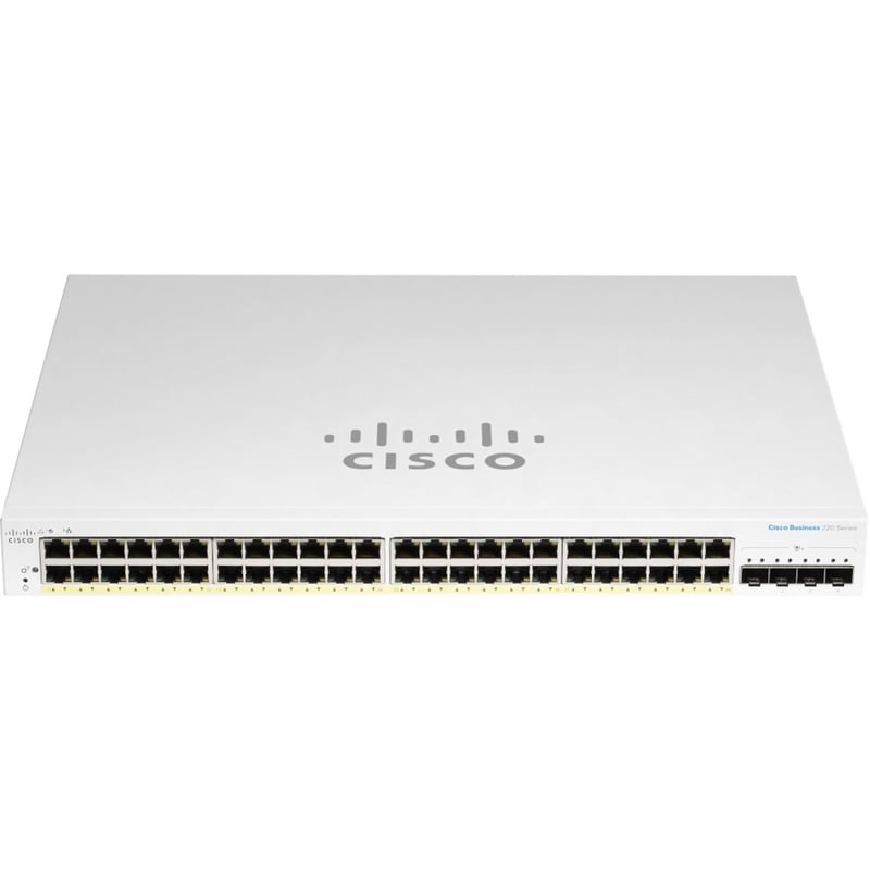 CBS220 SMART 48-PORT GE, FULL POE, 4X10G SFP+ REMANUFACTURED - Thumbnail 1