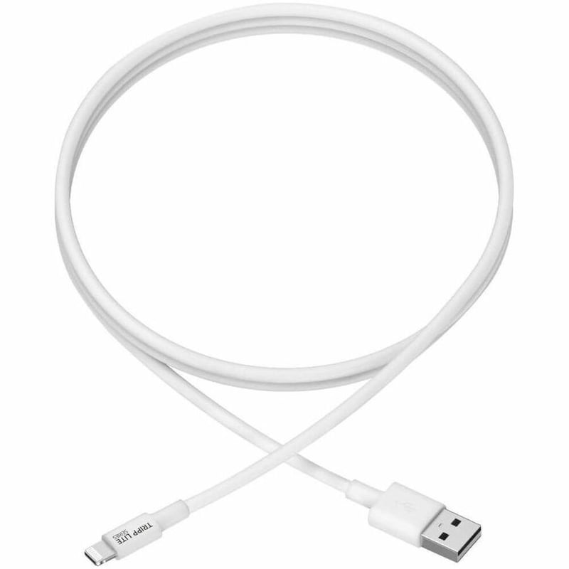 Eaton Tripp Lite Series USB-A to Lightning Sync/Charge Cable (M/M) - MFi Certified, White, 3 ft. (0.9 m) - Thumbnail 2