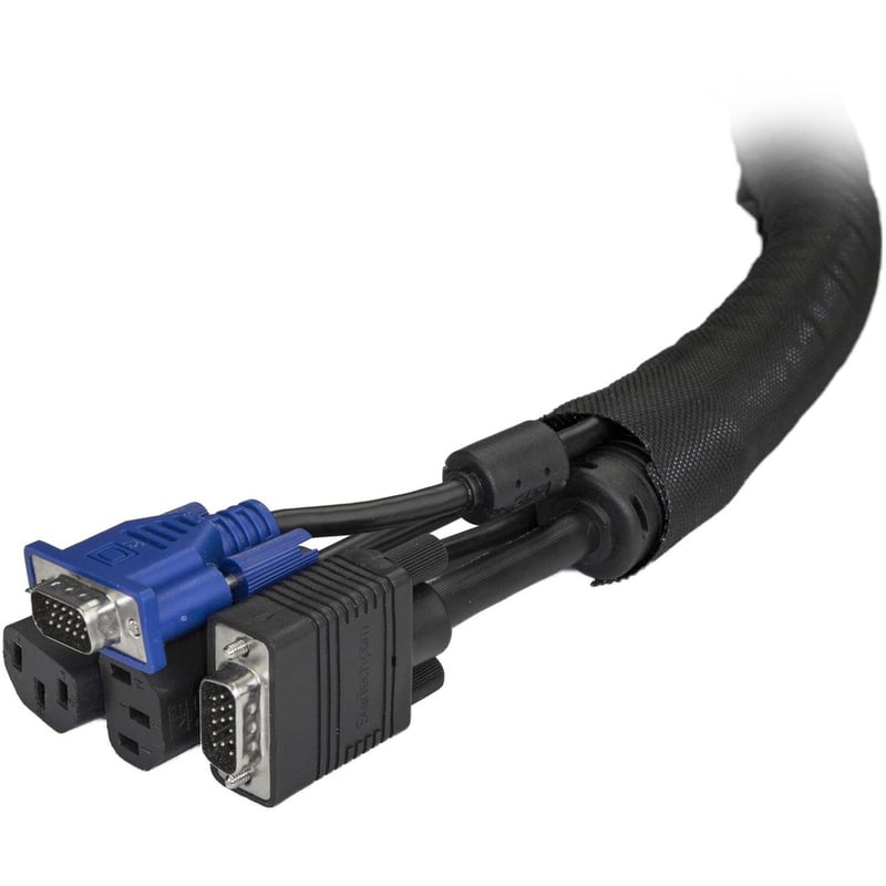 StarTech.com 6.5' (2m) Cable Management Sleeve/Wrap - Flexible Cable Manager - Expandable Coiled Cord Protector/Organizer - Trimmable - Thumbnail 2