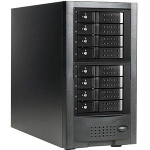 RAIDage JAGE6BT8HDBK-DE Drive Enclosure 12Gb/s SAS, SATA/600 - Mini-SAS HD Host Interface Tower - Black - Thumbnail 1
