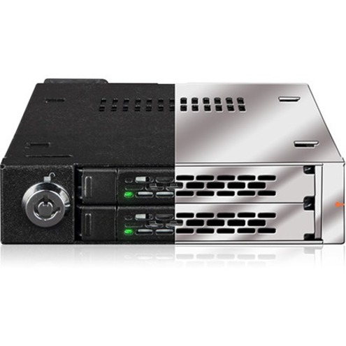Icy Dock ToughArmor MB092VK-B Drive Enclosure for 3.5" PCI Express NVMe 4.0, U.2, U.3 - SFF-8654 SlimSAS Host Interface Internal - Black
