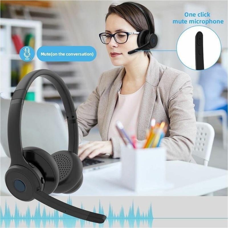 4XEM Bluetooth Wireless Office Dual Speaker Headset - Thumbnail 3