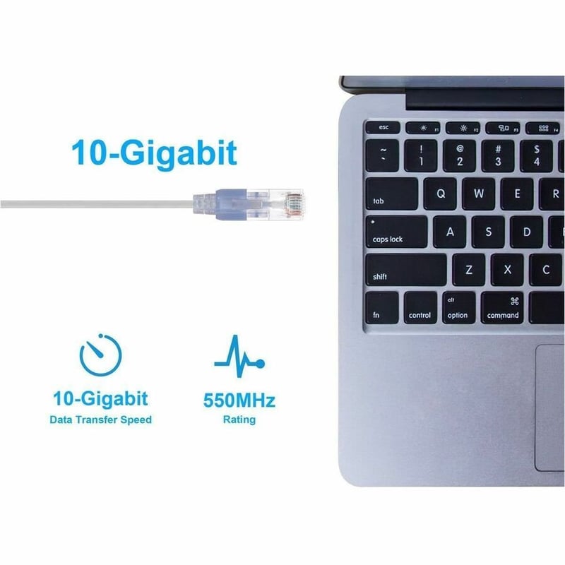 MONOPRICE CAT6A 2FT WHITE 10-PK PATCH CABLE_ UTP_ 30AWG_ 10G_ PURE BARE COPPER_ - Thumbnail 5