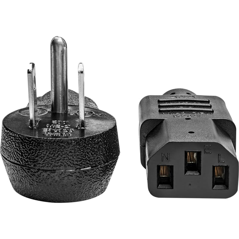 Eaton Tripp Lite Series Computer Power Cord, Right-Angle NEMA 5-15P to C13 - Heavy-Duty, 15A, 125V, 14 AWG, 3 ft. (0.91 m), Black - Thumbnail 3