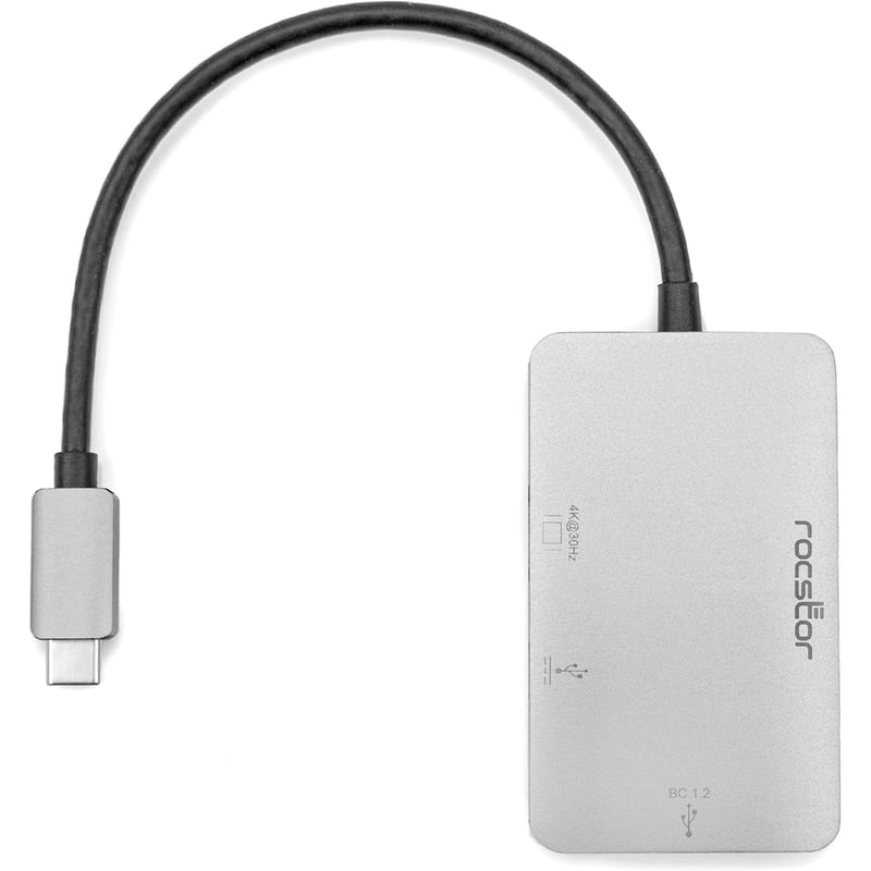 Rocstor Premium USB-C to HDMI Multiport Adapter - USB-C to HDMI/USB-C (3.1)/USB 3.0 for Audio/Video Device, Notebook, TV, Monitor, Projector, MacBook, MacBook Pro, Chromebook, iMac, Mac mini - 8" - 1 x USB-C Male to 1 x HDMI - Thumbnail 2