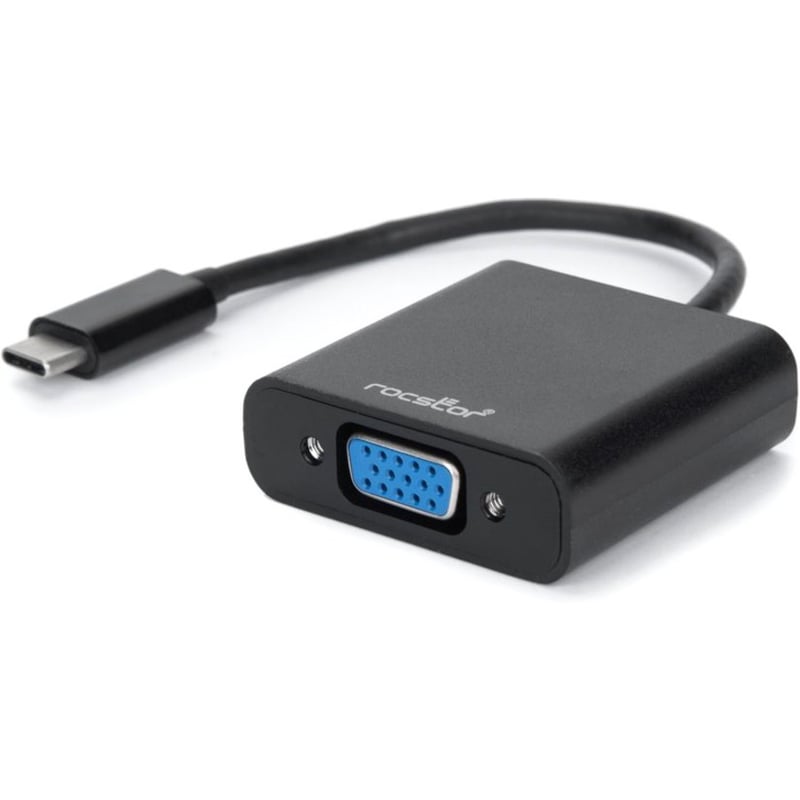 Rocstor Premium USB-C to VGA adapter Converter- 6" - USB Type-C to VGA Video Adapter - For use with Macbook, Macbook Pro, Chromebook, Notebook, Projectors, TV, Netbook - 1 Pack - 1 x HD-15 Female VGA - 1 x - Thumbnail 4