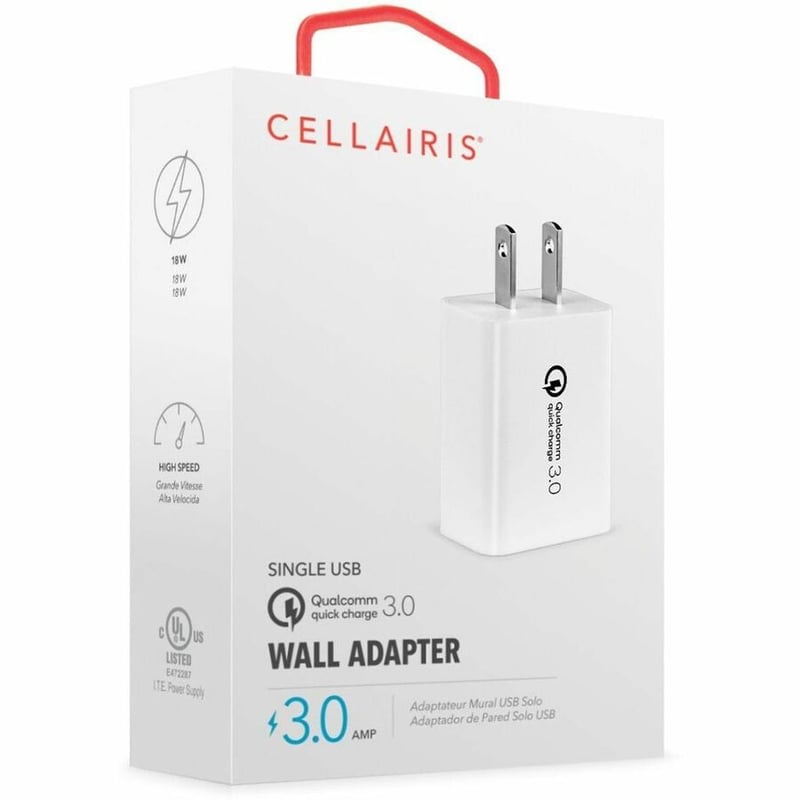 CELLAIRIS WALL QC 3.0 SINGLE USB-A WHT - Thumbnail 3