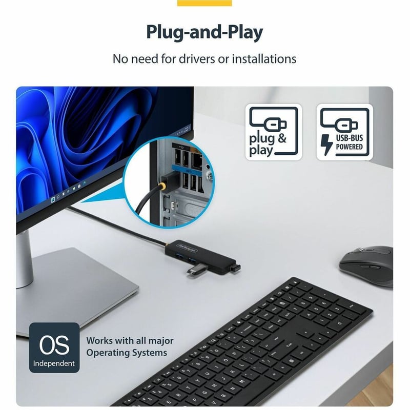 4-PORT USB-A HUB 5GBPS USB BUS POWERED - Thumbnail 4