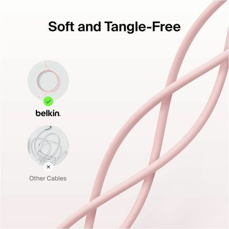 Belkin BoostCharge USB-C to USB-C Cable 60W, 3.3ft/1m, Pink - Thumbnail 4