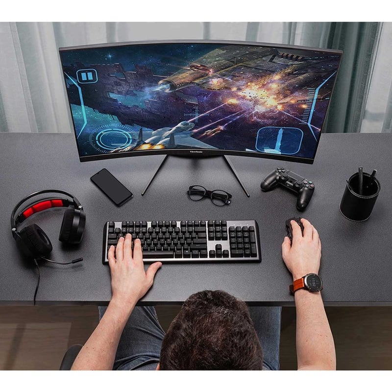ViewSonic OMNI VX2718-2KPC-MHD 27 Inch Curved 1440p 1ms 165Hz Gaming Monitor with FreeSync Premium, Eye Care, HDMI and Display Port - Thumbnail 4