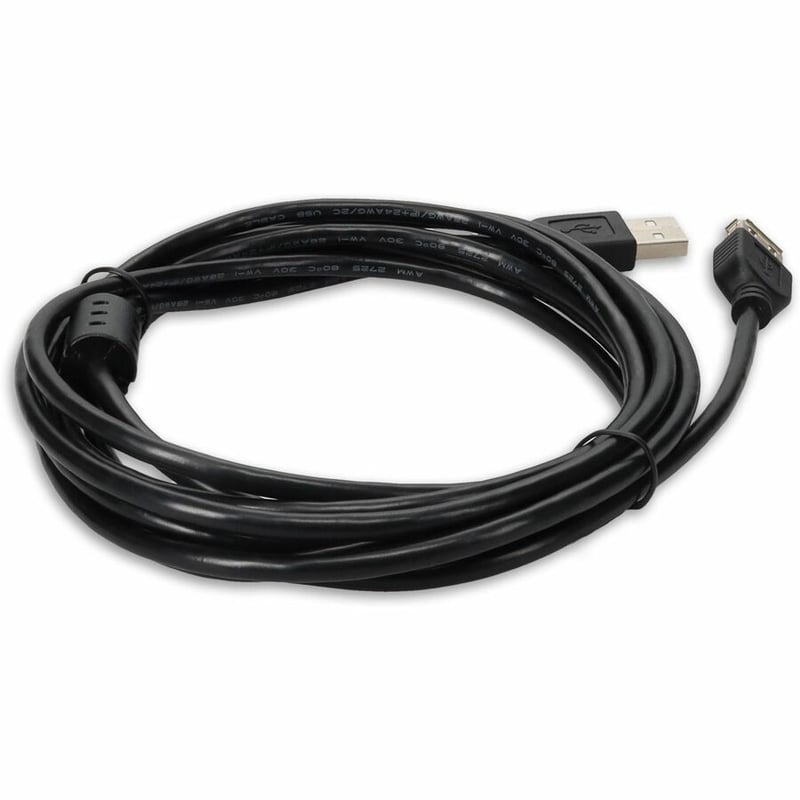 AddOn 5-Pack of USB A 2.0 Male to Female Black Adapters - Thumbnail 5