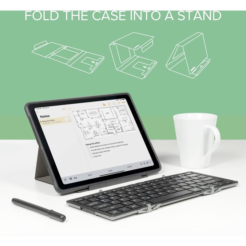 Plugable Foldable Bluetooth Keyboard Compatible with iPad, iPhones, Android, and Windows - Thumbnail 3