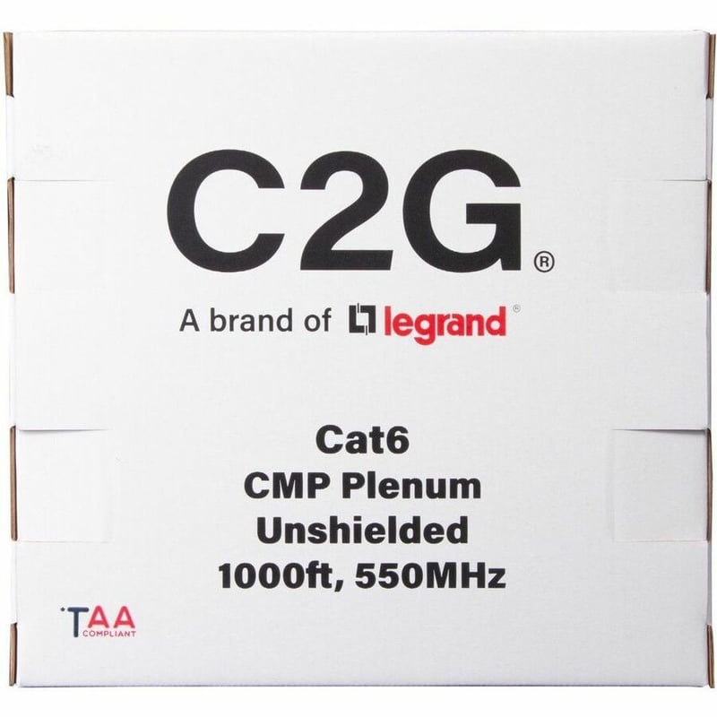 C2G BULK CAT6 UTP CMP TAA BLUE C2G 1000FT CAT6 ETHERNET CABLE CMP - Thumbnail 2