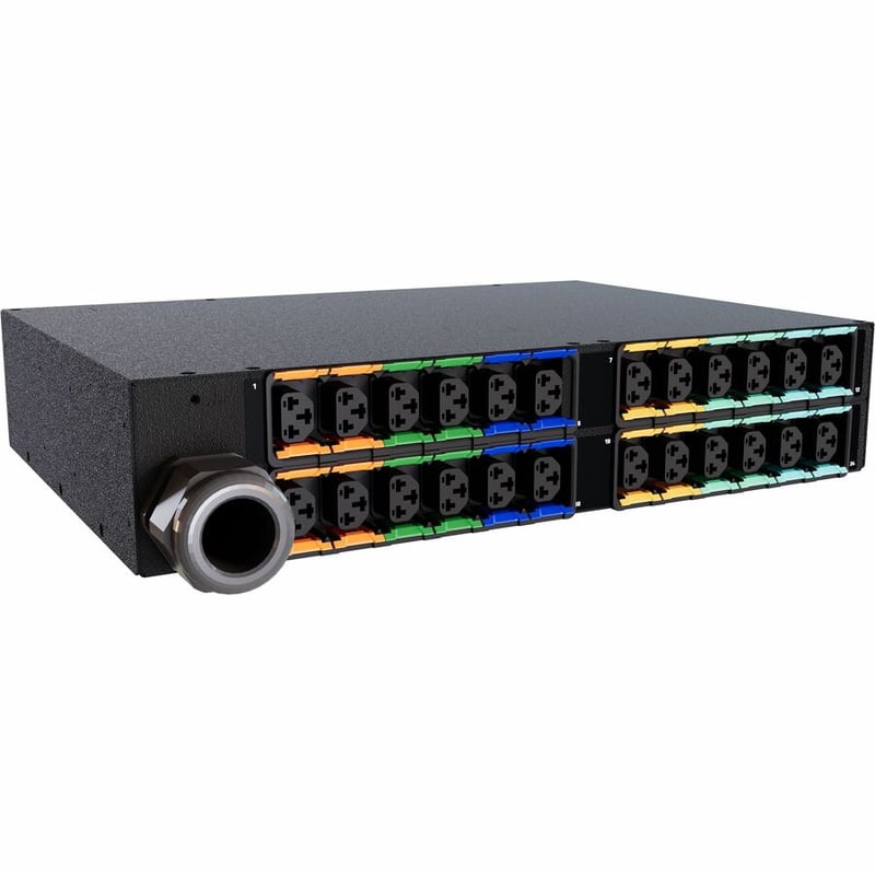 Vertiv PowerIT VP6U62A2 Upgradeable Outlet Level Monitoring HD rPDU, Horizontal, Three Phase, 24 Combination C13/C19 Outlets, 60/63A, 240/415V WYE, 2U - Thumbnail 2