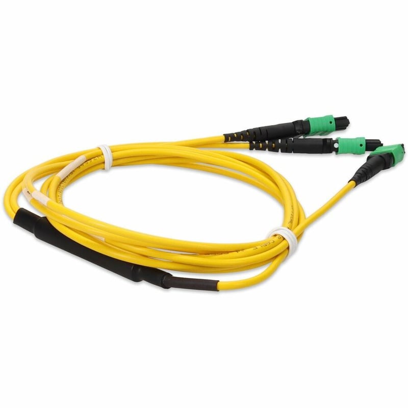 AddOn 2m MPO/APC to 2xMPO/APC Yellow OS2 OFNR (Riser-Rated) 16-Strand SMF Fiber Fanout Cable - Thumbnail 5