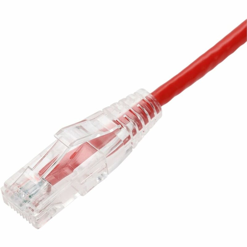 6IN RED CAT6 SLIM UTP PVC SNAGLESS CLEAR-CLAW PATCH CBL - Thumbnail 2