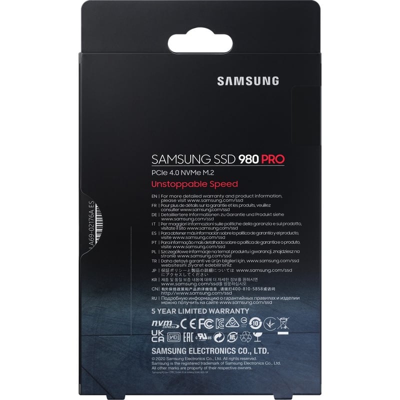Samsung 980 PRO MZ-V8P2T0BW 2 TB Solid State Drive - M.2 2280 Internal - PCI Express NVMe (PCI Express NVMe 4.0 x4) - Black - Thumbnail 5