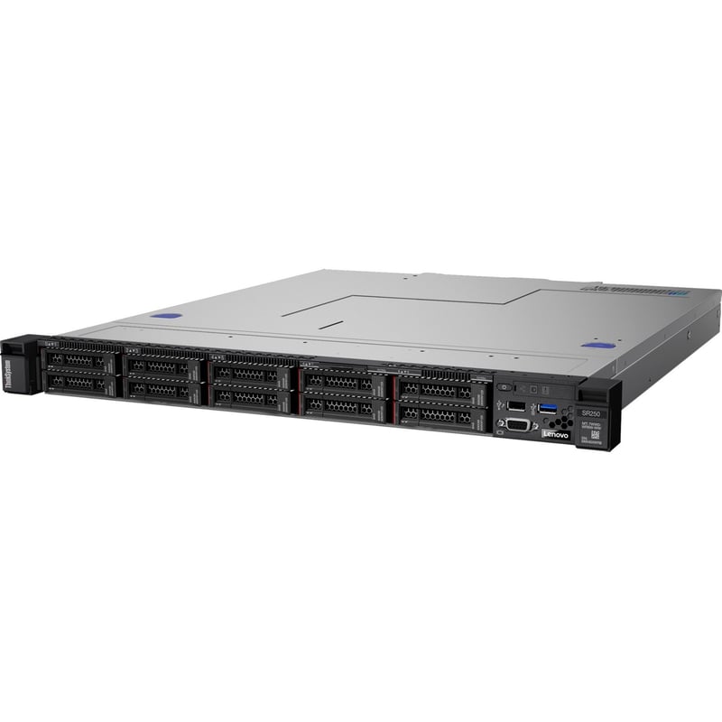 Lenovo ThinkSystem SR250 7Y51A04RNA 1U Rack Server - 1 x Intel Xeon E-2236 3.40 GHz - 8 GB RAM - Serial ATA/600 Controller - Thumbnail 1