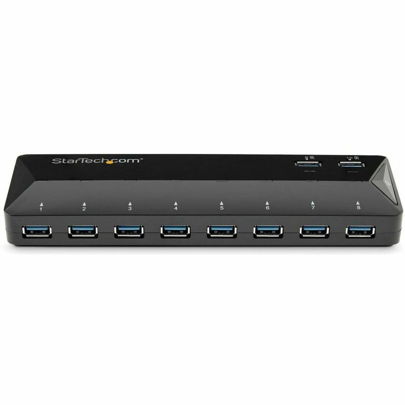 StarTech.com 10-Port USB 3.0 Hub with Charge and Sync Ports - 2 x 1.5A Ports - Desktop USB Hub and Fast-Charging Station - Thumbnail 2