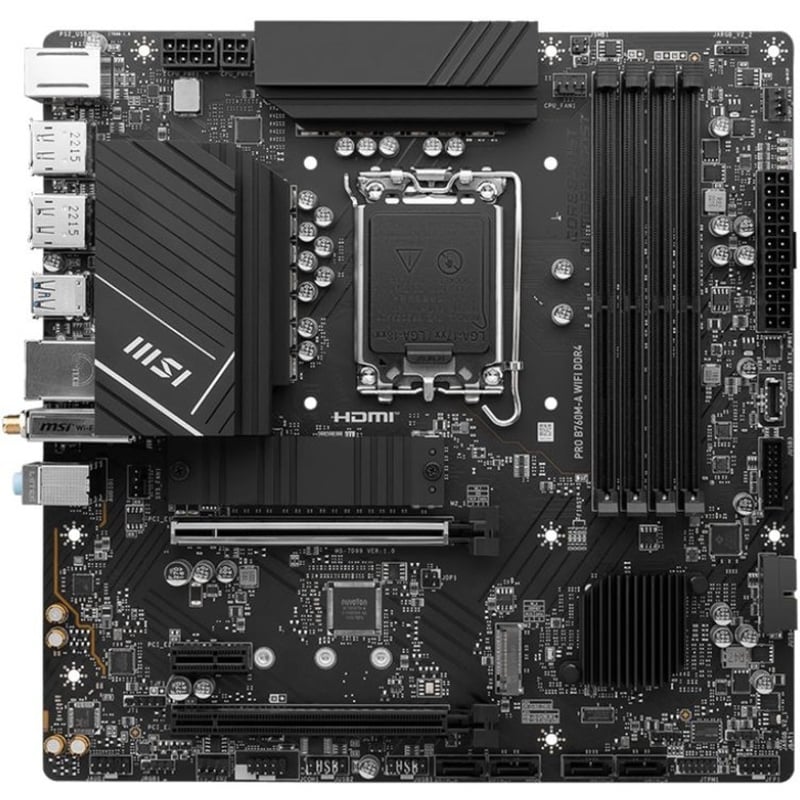 MSI Pro B760M-A WIFI DDR4 Gaming Desktop Motherboard - Intel B760 Chipset - Socket LGA-1700 - Micro ATX - Thumbnail 2