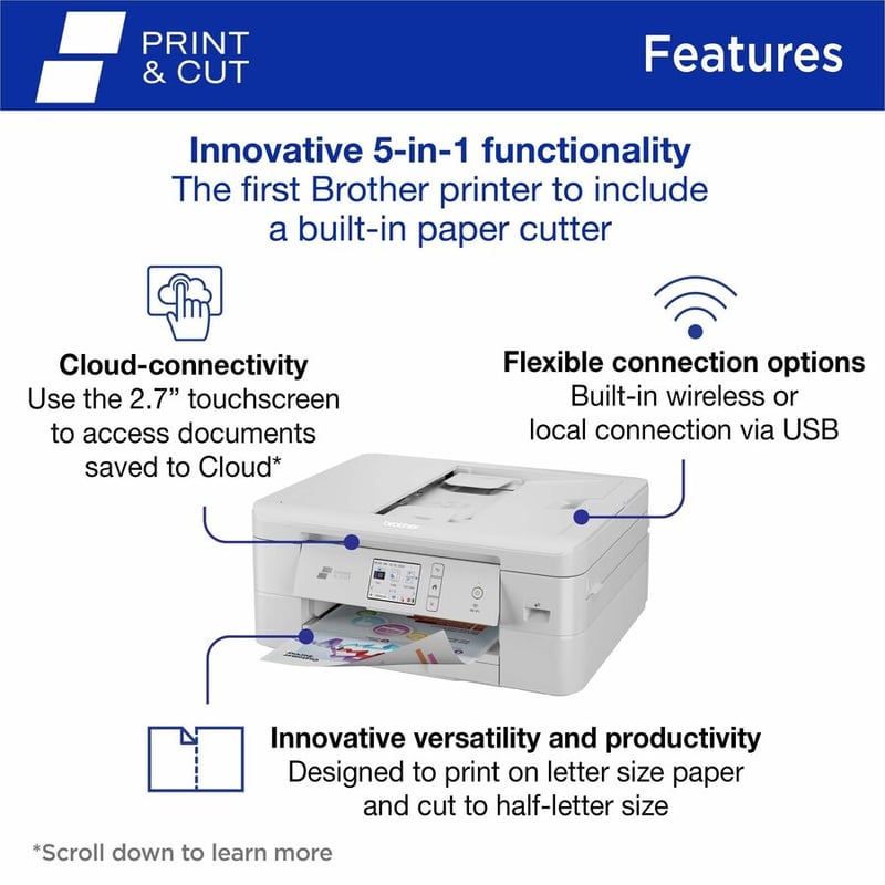Brother MFC-J1800DW Wireless Inkjet Multifunction Printer - Color - Thumbnail 2
