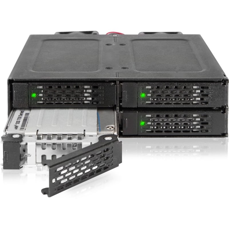 Icy Dock ToughArmor MB699VP-B V3 Drive Enclosure for 5.25" PCI Express NVMe 4.0, U.2, U.3 - SFF-8612 OCuLink Host Interface Internal - Black