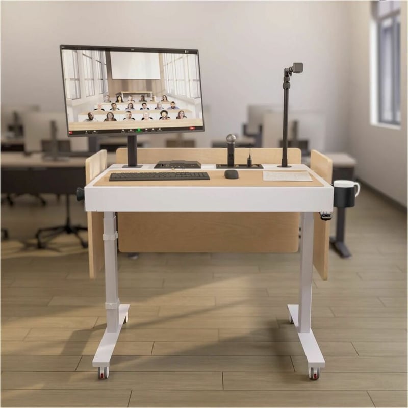 HECKLER LECTERN 4U WITH SIT/STAND COMPONENTS - WHITE - Thumbnail 4