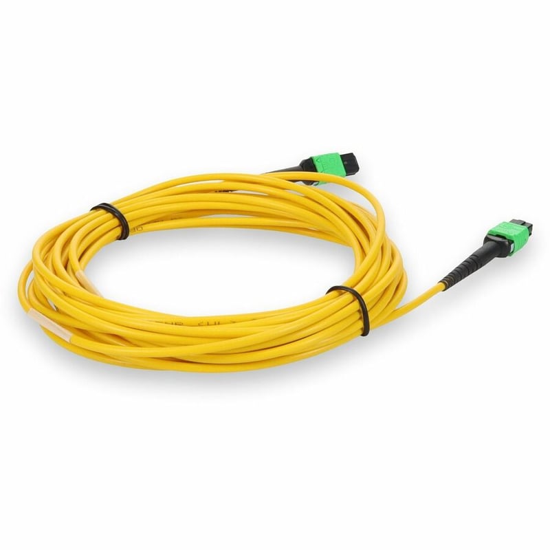 AddOn 2m MPO/APC to MPO/APC Yellow OS2 OFNR (Riser-Rated) 12-Strand SMF Fiber Patch Cable - Thumbnail 5
