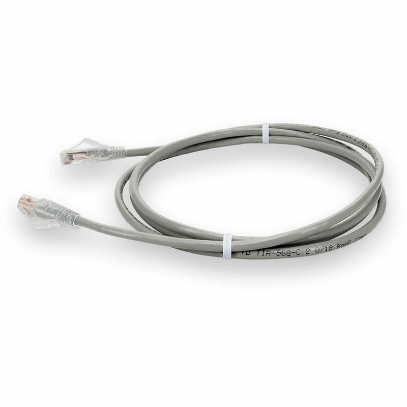 AddOn 0.5m Gray CAT 6 Plenum-Rated Ethernet Cable Snagless Bubble Boot RJ-45 M/M - Thumbnail 2
