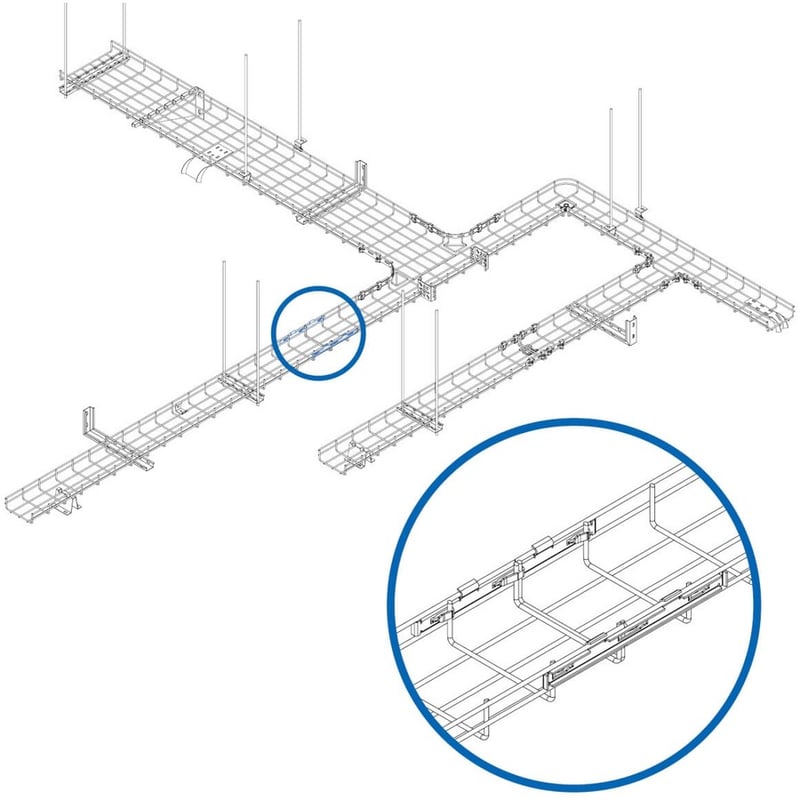 Tripp Lite by Eaton Fast Docking Coupler Bar for Wire Mesh Cable Trays, 50 Pack - Thumbnail 5