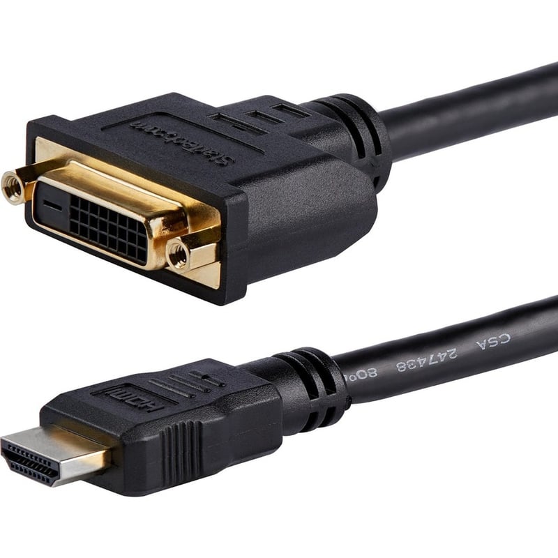 StarTech.com 8in (20cm) HDMI to DVI Adapter, DVI-D to HDMI (1920x1200p), 10 Pack, HDMI Male to DVI-D Female Cable, HDMI to DVI Cord, Black - Thumbnail 2