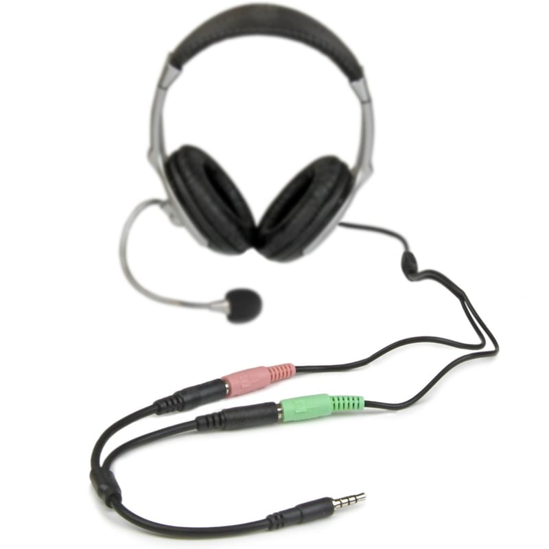 StarTech.com Headset adapter for headsets with separate headphone / microphone plugs - 3.5mm 4 position to 2x 3 position 3.5mm M/F - Thumbnail 4