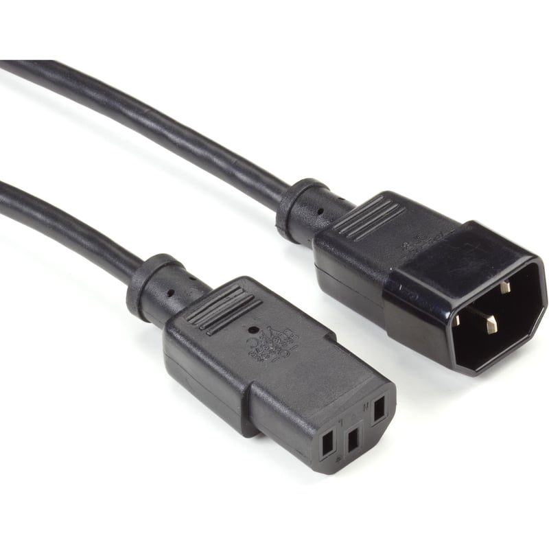 Black Box Extension Power Cord, IEC C13 to IEC C14, 2-ft. (0.6-m) - Thumbnail 1