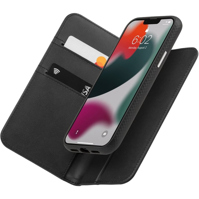Moshi Overture Carrying Case (Wallet) Apple iPhone 13 Pro Smartphone - Jet Black - Thumbnail 2