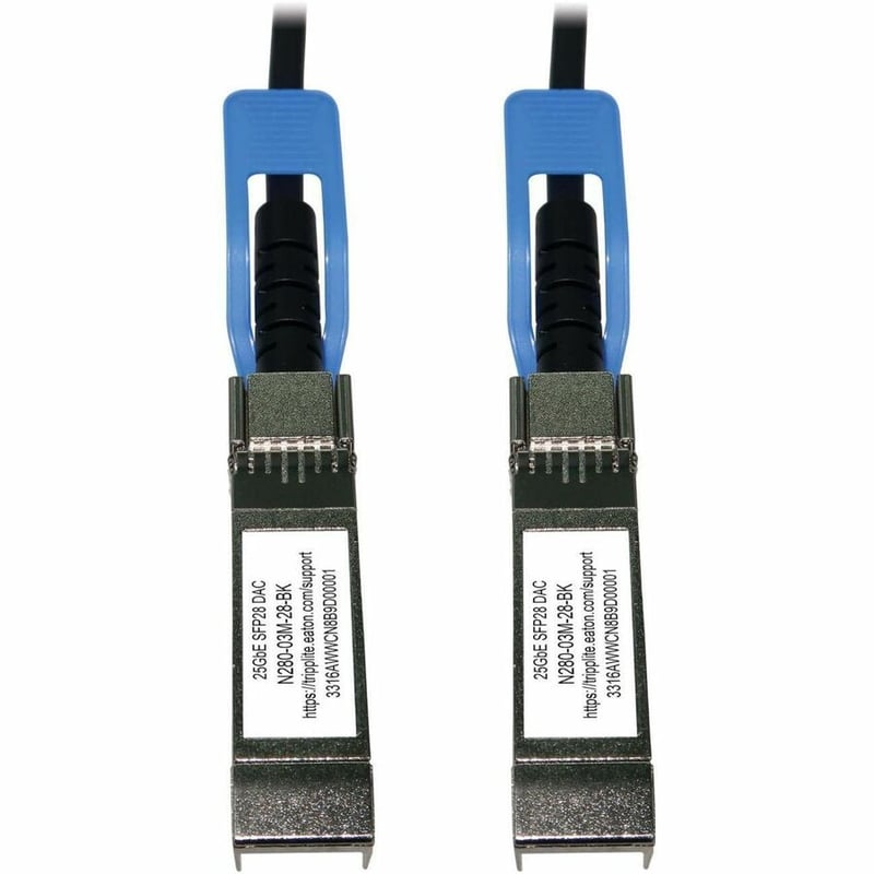 Eaton Tripp Lite Series SFP28 to SFP28 25GbE Passive Twinax Copper Cable (M/M), SFP-H25G-CU3M Compatible, Black, 3 m (9.8 ft.) - Thumbnail 4