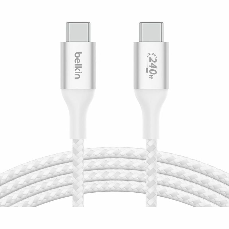 240W BRAIDED C-C CABLE 1M WHT - Thumbnail 2