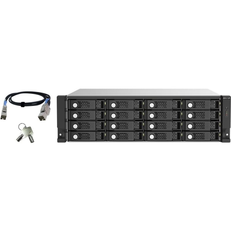 QNAP TL-R1620SEP-RP Drive Enclosure SATA/600 - Mini-SAS HD Host Interface - 3U Rack-mountable - Thumbnail 2