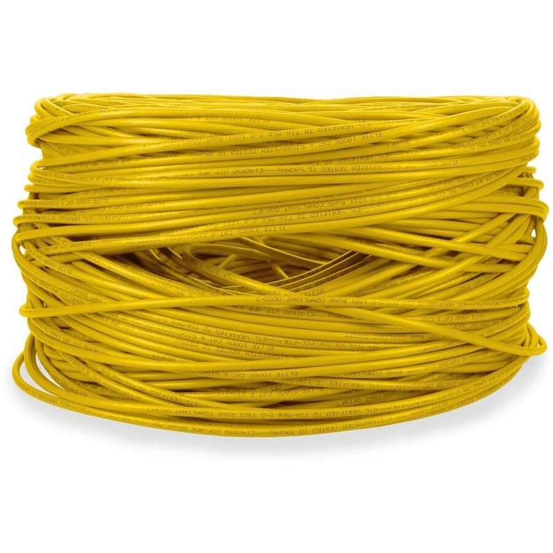 AddOn 1000ft Non-Terminated Yellow CAT 6 Plenum-Rated Bulk Cable TAA - Thumbnail 4