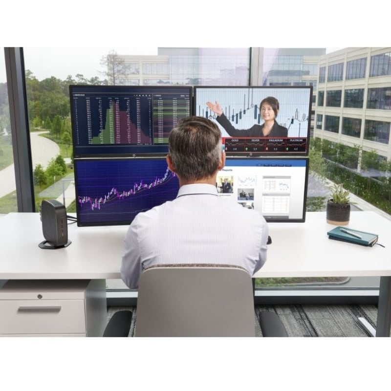 HP t740 Thin Client - AMD Ryzen V1756B Quad-core (4 Core) 3.25 GHz - TAA Compliant - Thumbnail 4