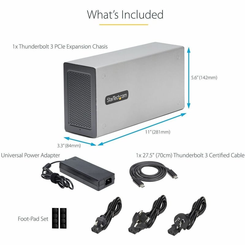 StarTech.com Thunderbolt 3 PCIe Expansion Chassis, Enclosure Box W/Dual PCI-E Slots, External PCIe Slots, 8K/4K Output Via TB3/DP 1.4 Ports - Thumbnail 2