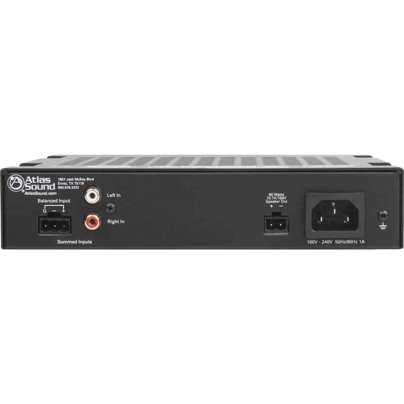 AtlasIED PA60G Amplifier - 60 W RMS - 1 Channel - Black - Thumbnail 3