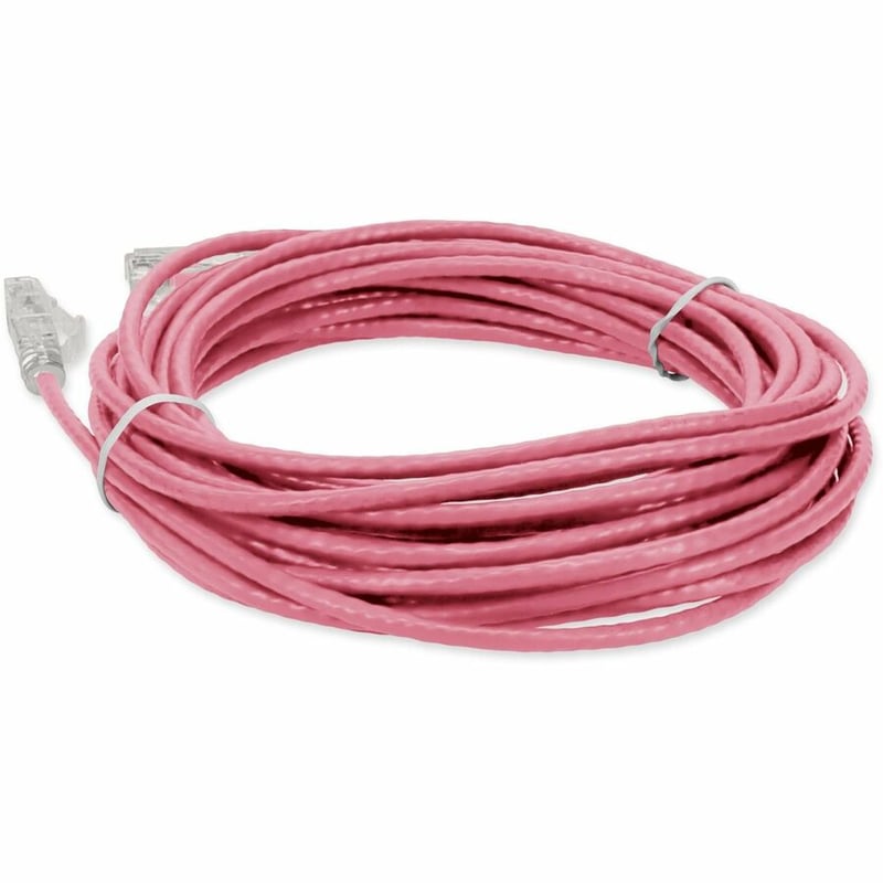 AddOn 40ft Pink CAT 6 Slim PVC Ethernet Cable Snagless Clear-Claw RJ-45 M/M - Thumbnail 3