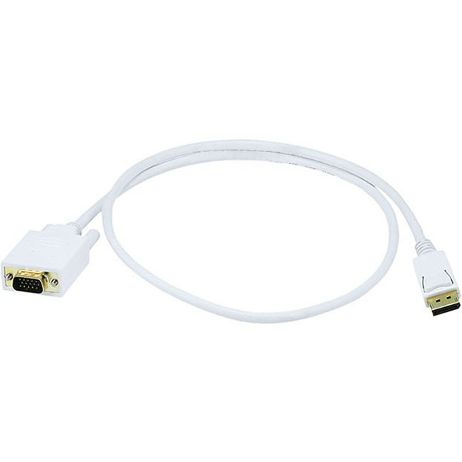 3FT 28AWG DISPLAYPORT TO VGA CABLE - WHITE - Thumbnail 1