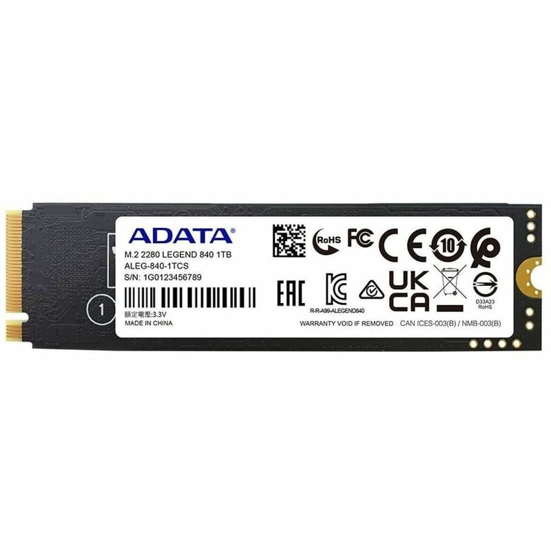 Adata LEGEND 840 ALEG-840-1TCS 1 TB Solid State Drive - M.2 2280 Internal - PCI Express NVMe (PCI Express 4.0 x4) - Thumbnail 1