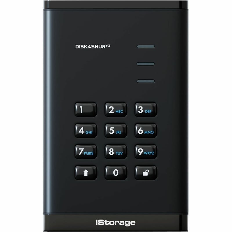 ISTORAGE DISKASHUR3 HDD-PIN-BLK 5TB HARDWARE ENCRYPTED HDD - Thumbnail 1