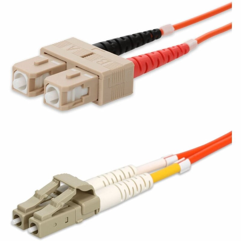 AddOn 2m SC to LC Orange OM1 Duplex OFNR (Riser-Rated) TAA MMF Fiber Patch Cable - Thumbnail 2